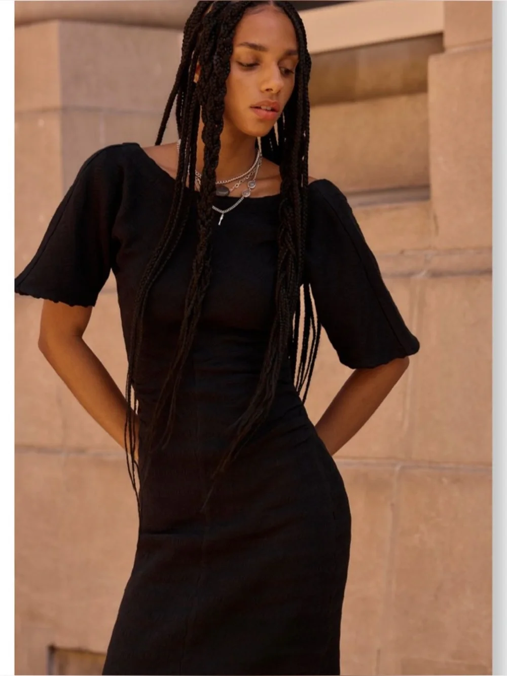 Free People free-est Cozy Core Midi Dress - Picture 3 of 4